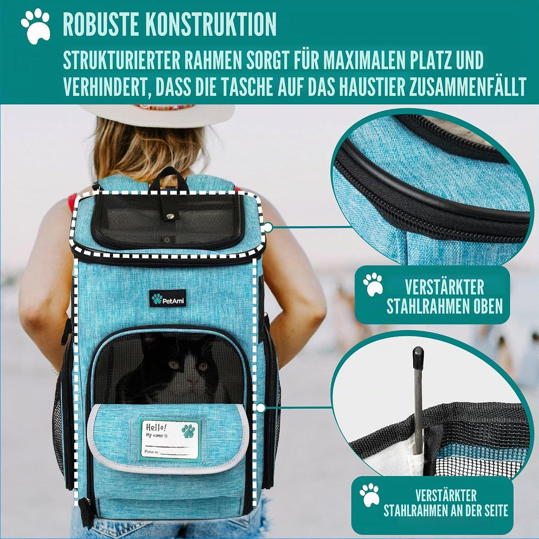 PetAmi Hunderucksack Träger, Fluggesellschaften zugelassene Katzenrucksäcke zum Tragen von kleinen,