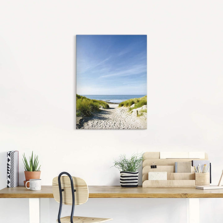 ARTland Leinwandbilder Wandbild Bild auf Leinwand 60x80 cm Strand Meer Küste Nordsee Sand Dünen Natu