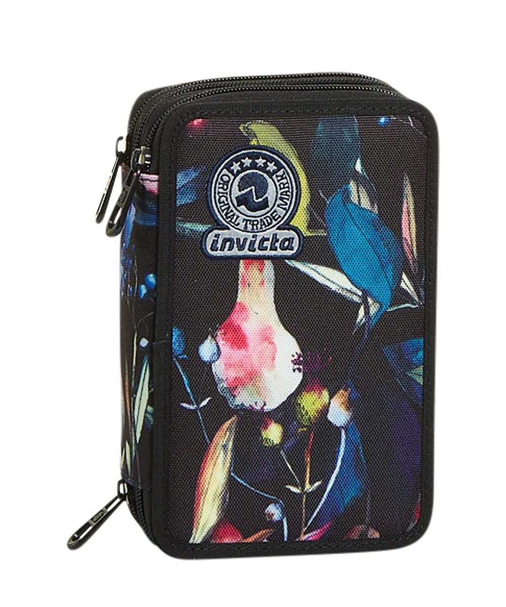 Invicta Federmäppchen, Mäppchen, mehrfarbig, Federtasche für Schreibwaren, Etui mit Stiften, Kugelsc
