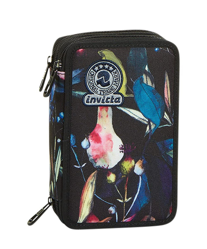 Invicta Federmäppchen, Mäppchen, mehrfarbig, Federtasche für Schreibwaren, Etui mit Stiften, Kugelsc