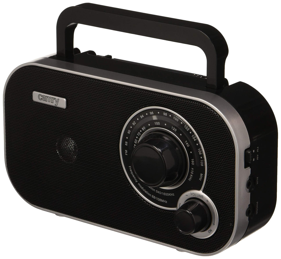 Tragbares Stereo Radio mit AUX IN und Kopfhöreranschluss Küchenradio (Schwarz), Schwarz