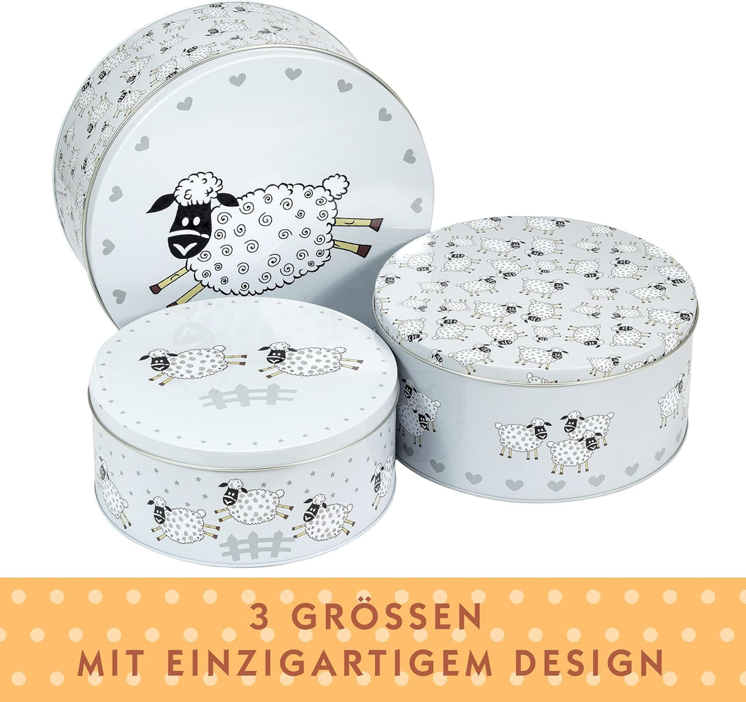 SPOTTED DOG GIFT COMPANY Keksdose Metall, Plätzchendose Set, 3-teilig Gebäckdose Rund für Gebäck Kuc