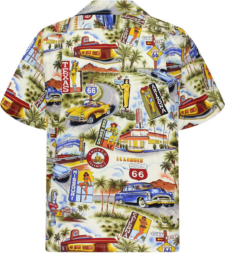 P.L.A. Pacific Legend Original Hawaiihemd, Kurzarm, Texas Arizona, Beige, L