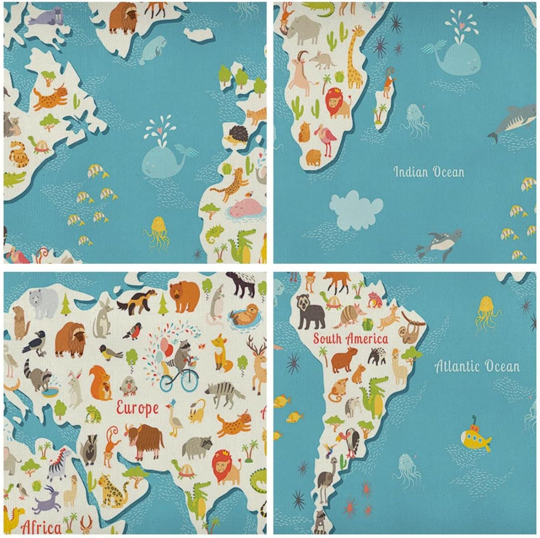 Bilder auf Leinwand 100x70cm Leinwandbild Geographie Globus Grafik Illustration Gross Wanddeko Bild