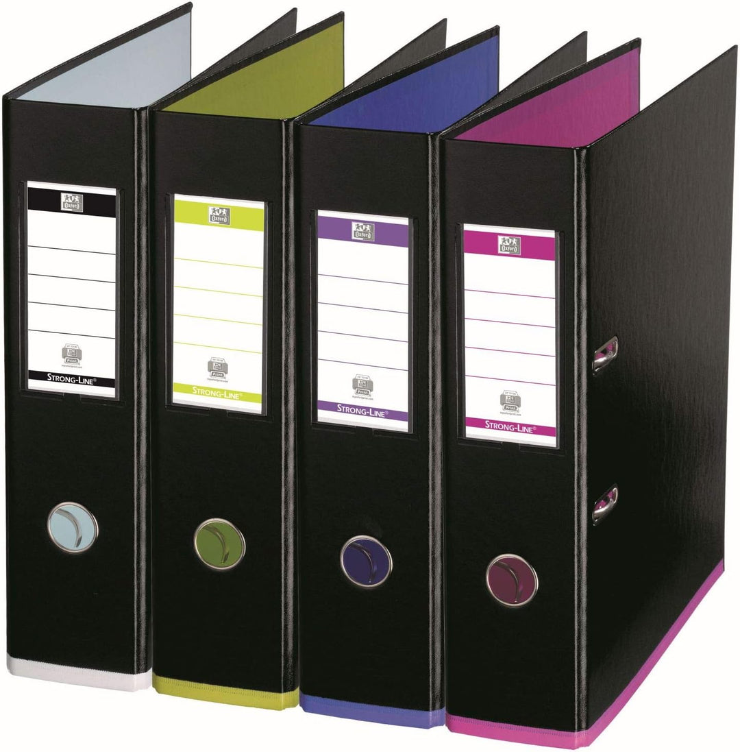 Oxford Ordner A4, myColour, 8 cm breit, zweifarbig schwarz sortiert, 10 Stück