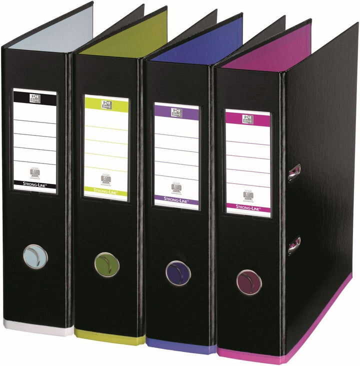 Oxford Ordner A4, myColour, 8 cm breit, zweifarbig schwarz sortiert, 10 Stück