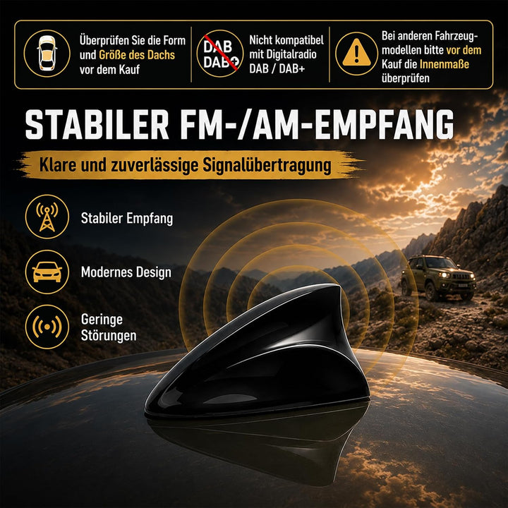 Psler Haifischflosse Funksignal Antenne Basis für Compass/Renegade 2017-2023(Schwarz), Schwarz