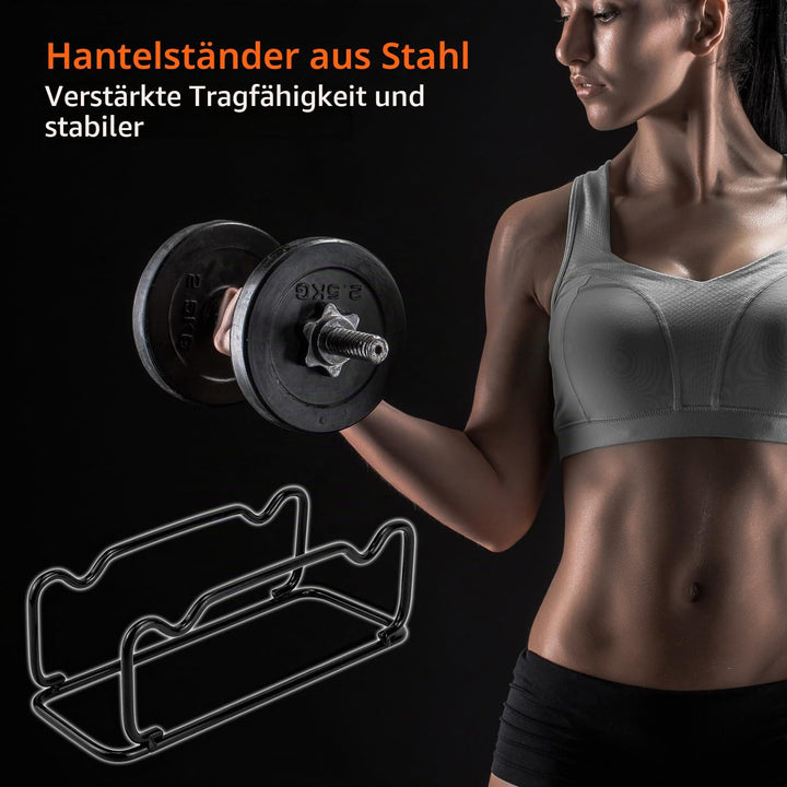 QWORK® 1 Stück hantelständer, hantelablage kurzhantel, langhantelständer, hantelhalterung, 30x11x10c