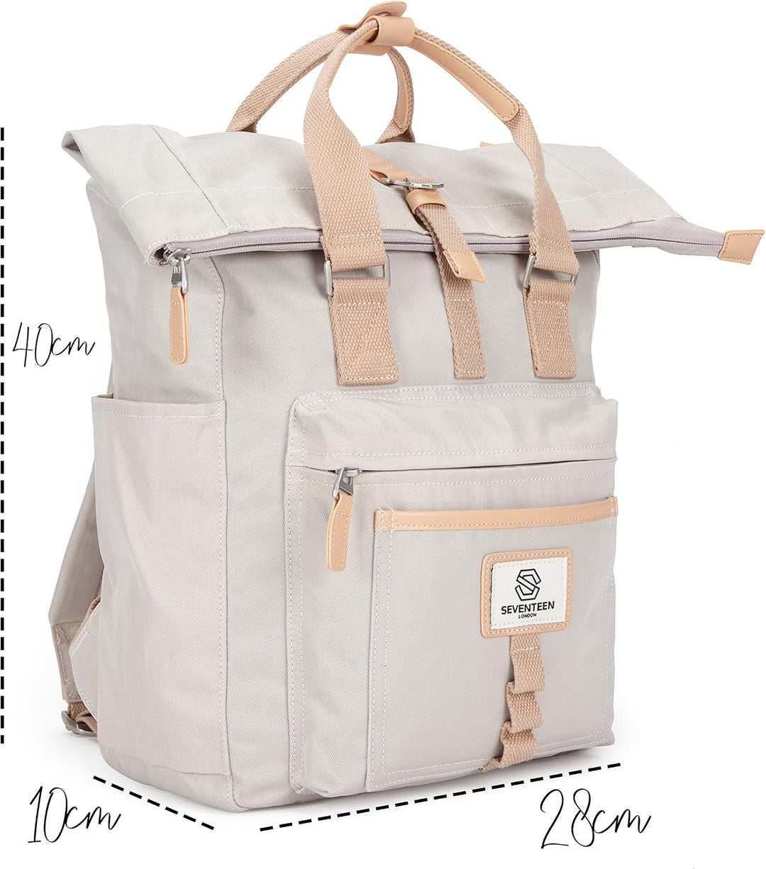Moderner und stilvoller ‘Canary Wharf’ Rucksack mit einem klassischen gefalteten Roll Top Design – p
