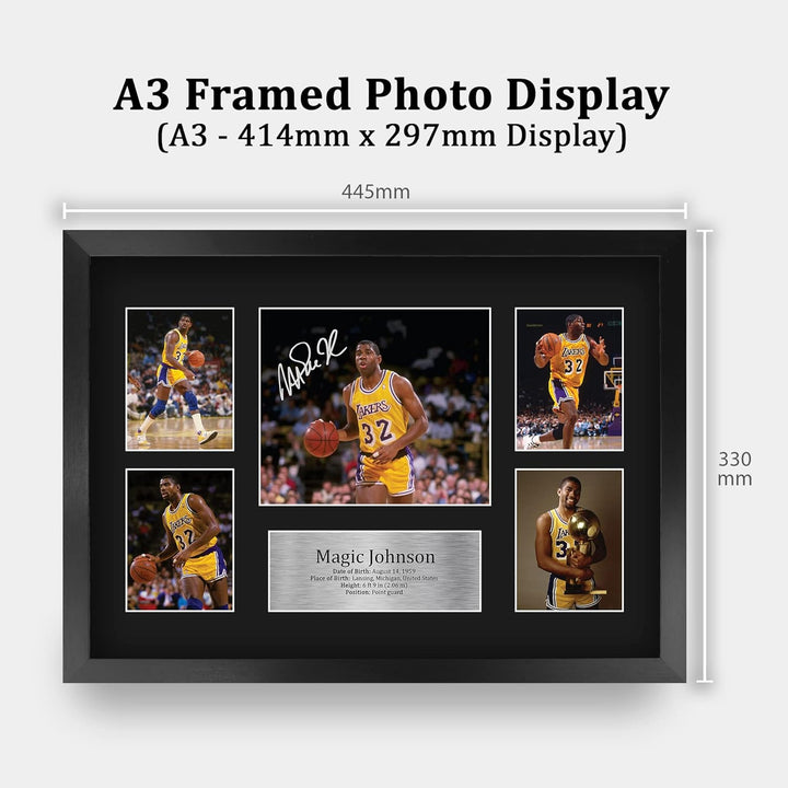 HWC Trading FR A3 Magic Johnson Lakers Geschenke Gedruckt, Signiert Autogramm-Präsentation-Display F