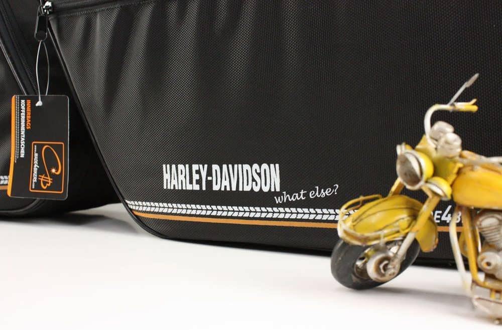 made4bikers Promotion-Bag: Bedruckte Koffer Innentaschen passend für Harley-Davidson Road King mit L