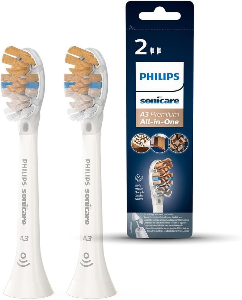 Philips Sonicare Original A3 Premium All-in-One Standard-Schallzahnbürstenköpfe - 2er-Pack in Weiss