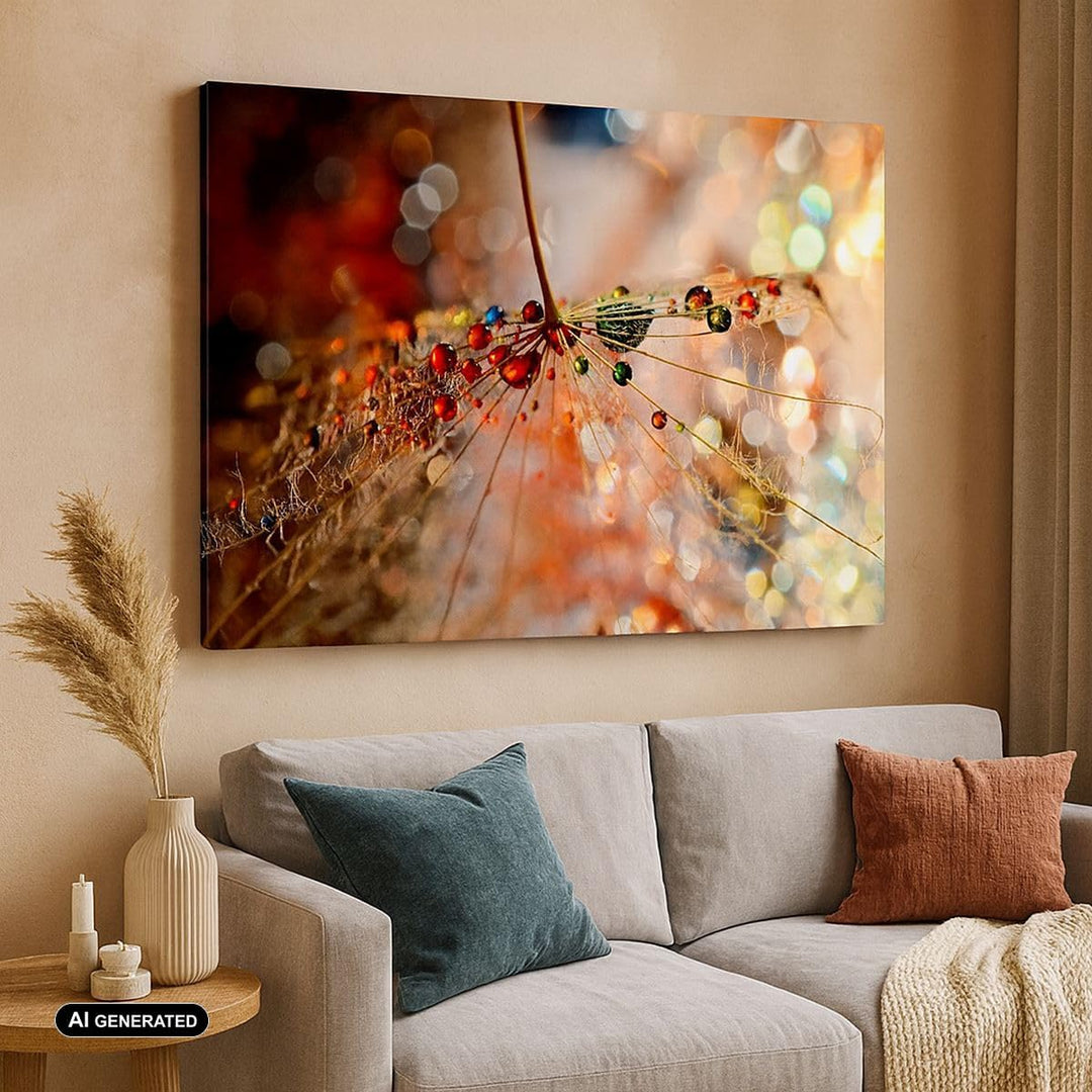 Bilder auf Leinwand Spinnennetz modern Leinwandbild mit Rahmen 70x50cm Wandbilder Dekoration Wohnzim