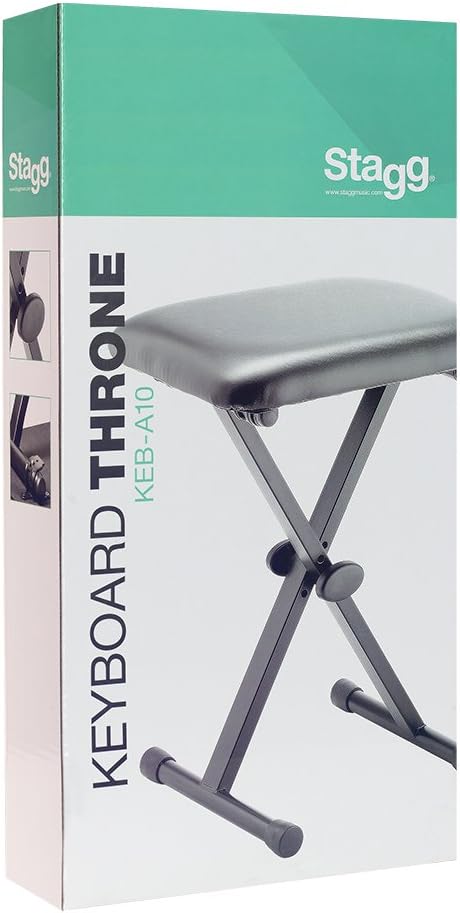 Stagg KEB-A10 Höhenverstellbare gepolsterte Keyboardbank Standard – einstrebig, Standard – einstrebi