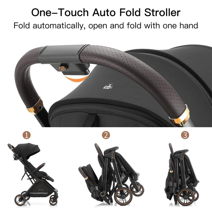 Gravity faltbarer Baby-Kinderwagen, Tragbarer Reise-Kleinkindbuggy Mit Verstellbarer Rückenlehne &amp; S
