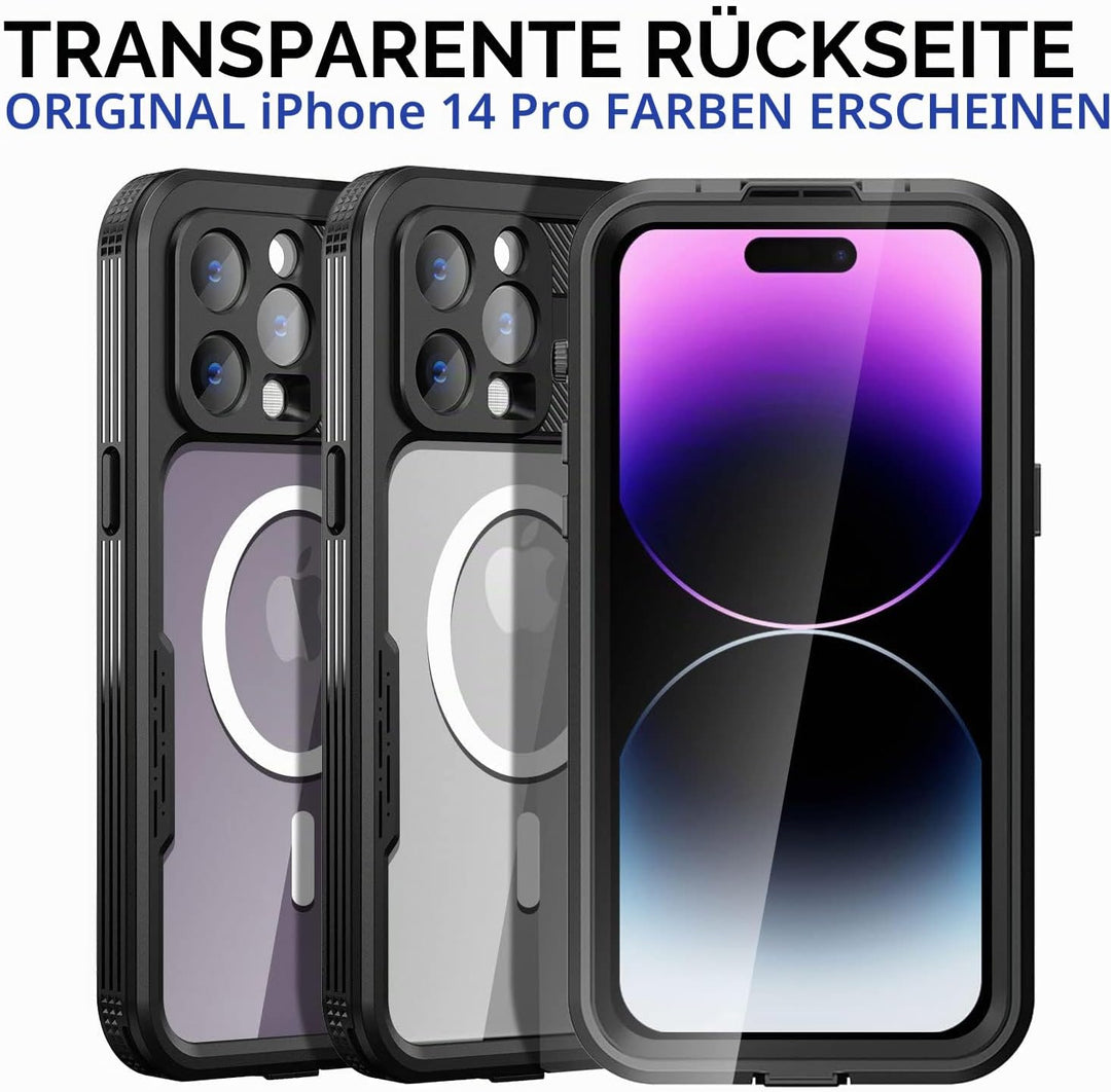 AICase für iPhone 14 Pro Wasserdicht Hülle mit MagSafe Unterstützung, (6.1") 360 Grad Schutz Outdoor