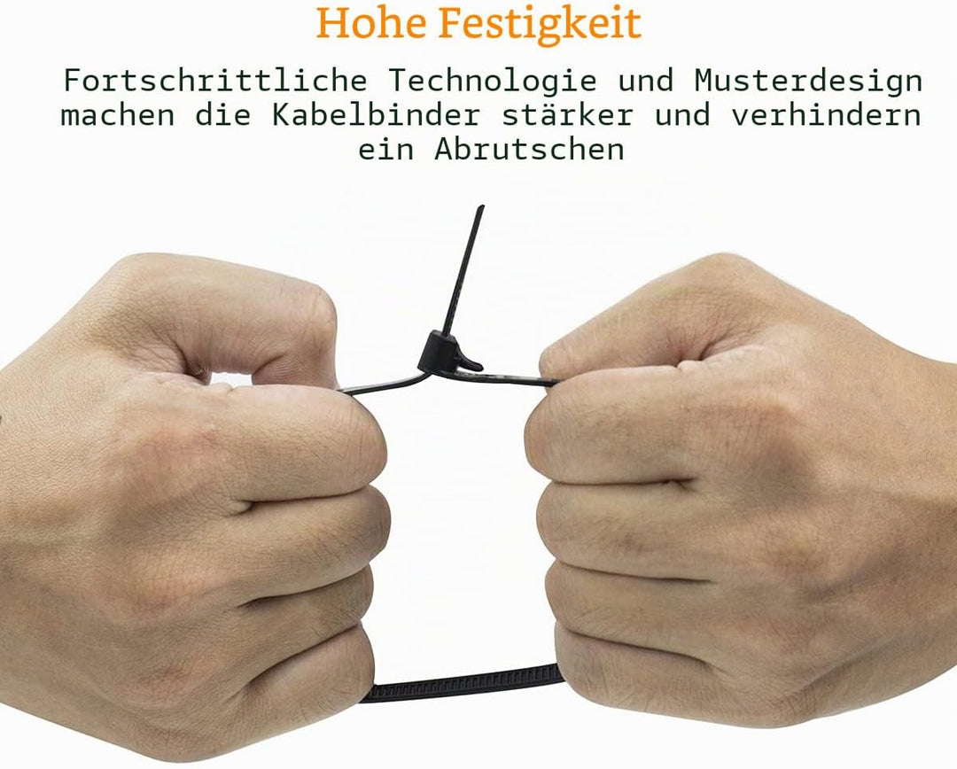 Meccion Wiederverwendbarer Kabelbinder 100 Stück UV-Beständig Starkes Nylon Wiederlösbar Kabelbinder