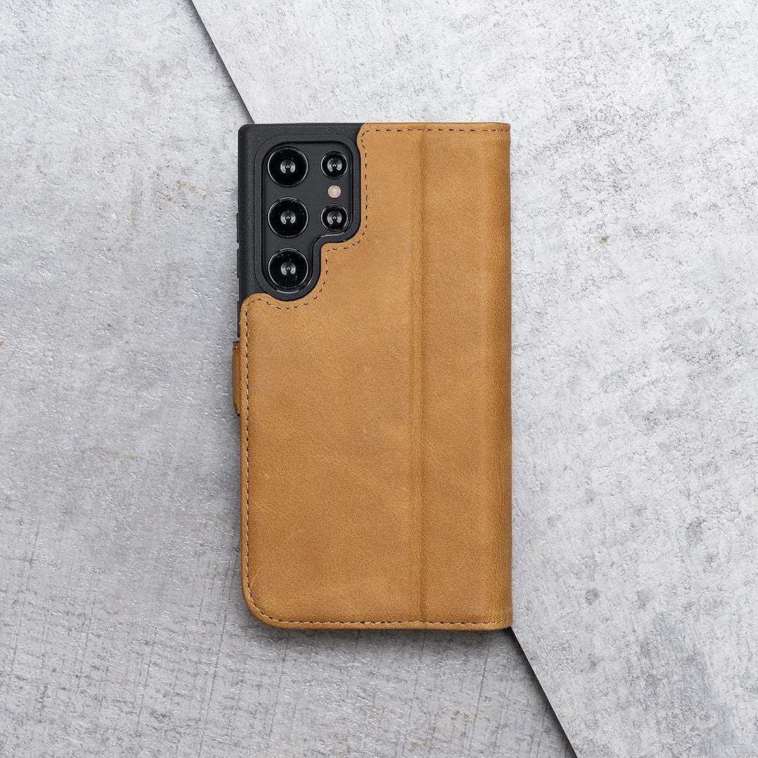 Porter Riley - Lederhülle für Samsung Galaxy S23 Ultra 5G. Premium Echtleder Standhülle/Cover/Brieft