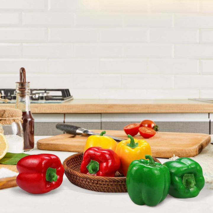 Lorigun Künstliche Paprika Gefälschte Gemüse Bunte Paprika Für Dekoration, Dekoratives Gemüse, Rot G