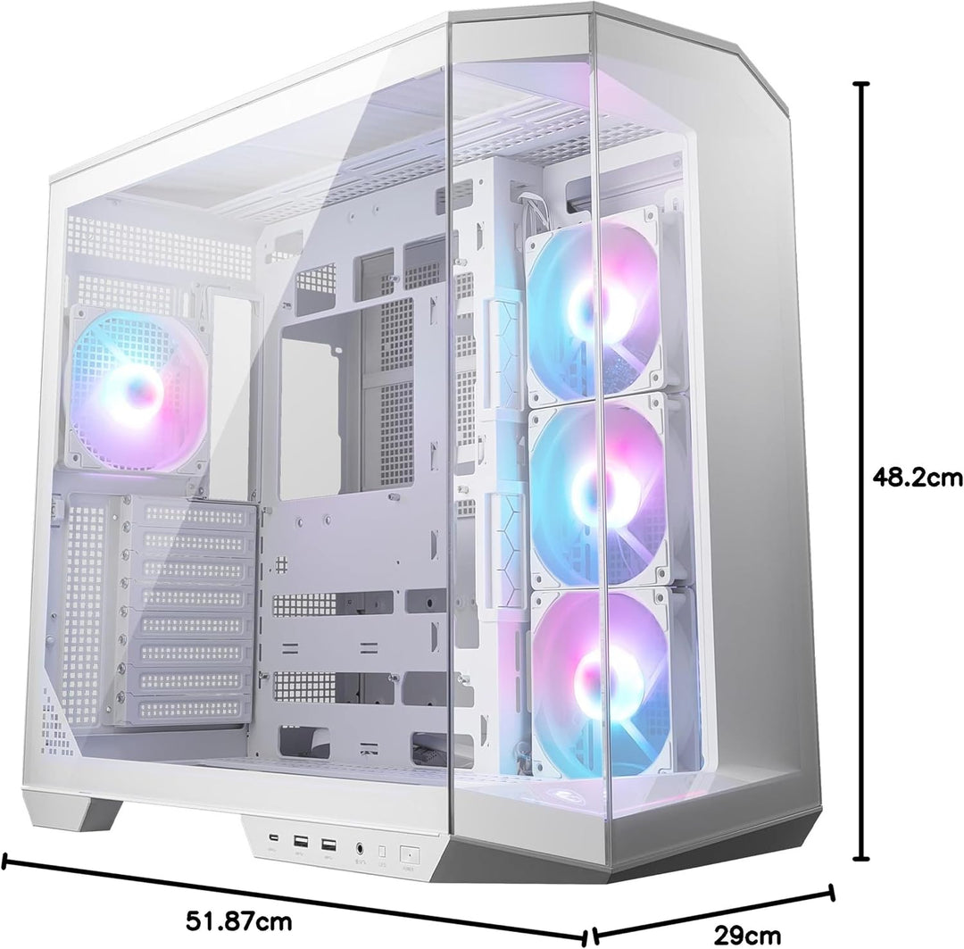 MSI MAG PANO 100R PZ Weiss ATX PC-Gehäuse - ATX-Kapazität &amp; Back-Connect Mainboard Unterstützung, Ve