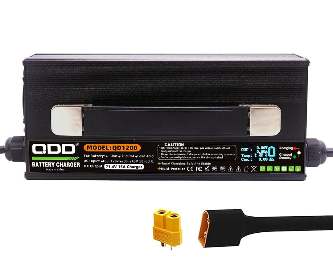 QDD 62,9 V Lithium-Batterie Ladegerät 71,4 V 17S 15A High-Power Smart OLED Display Lade