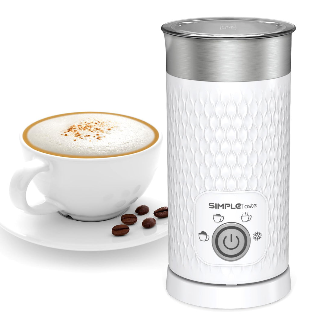 SIMPLETASTE Milchaufschäumer, 4 in 1 Elektrischer Automatischer Milchschäumer für Heissen und Kalten