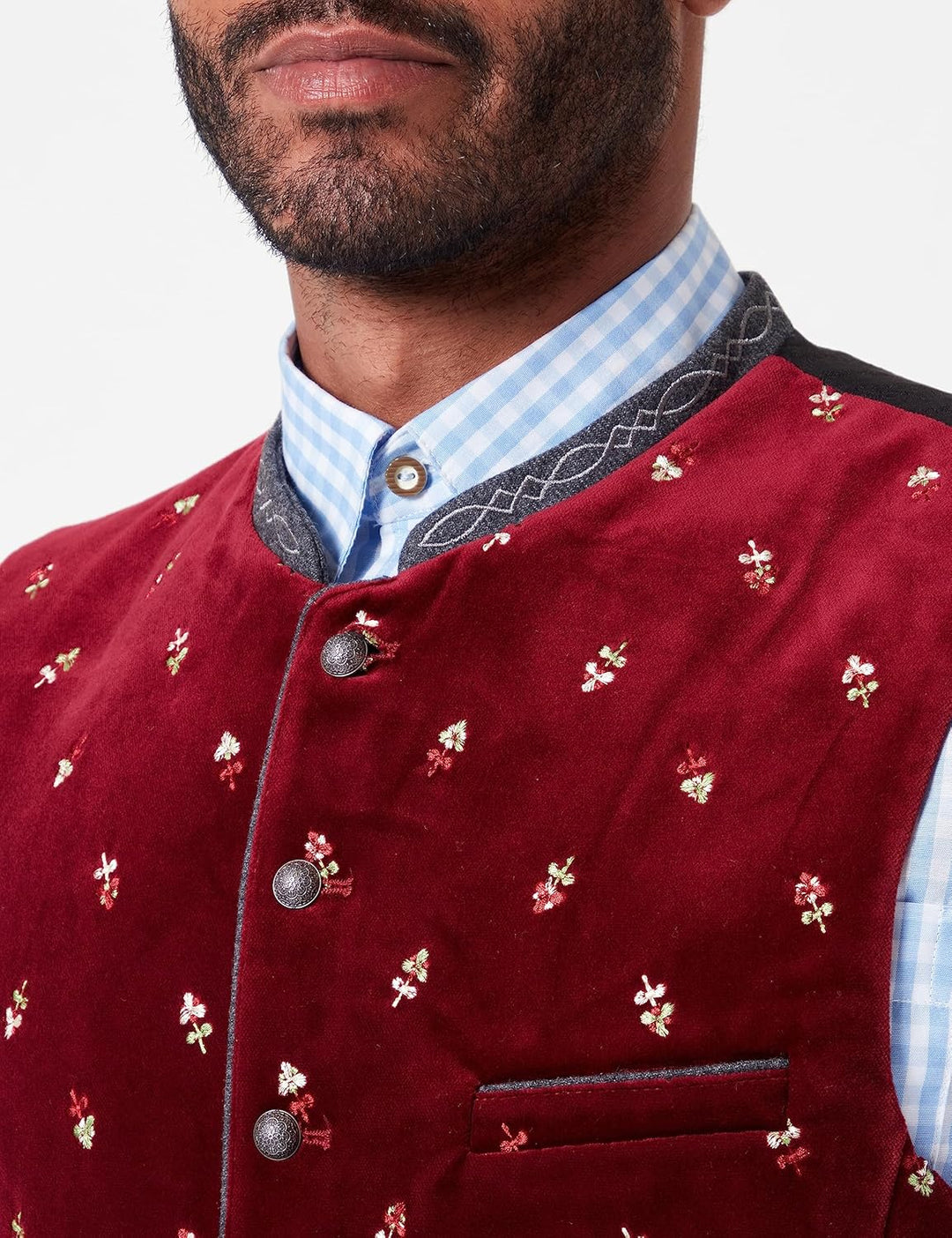 Stockerpoint Herren Weste Vittorio Trachtenweste 46 bordeaux, 46 bordeaux