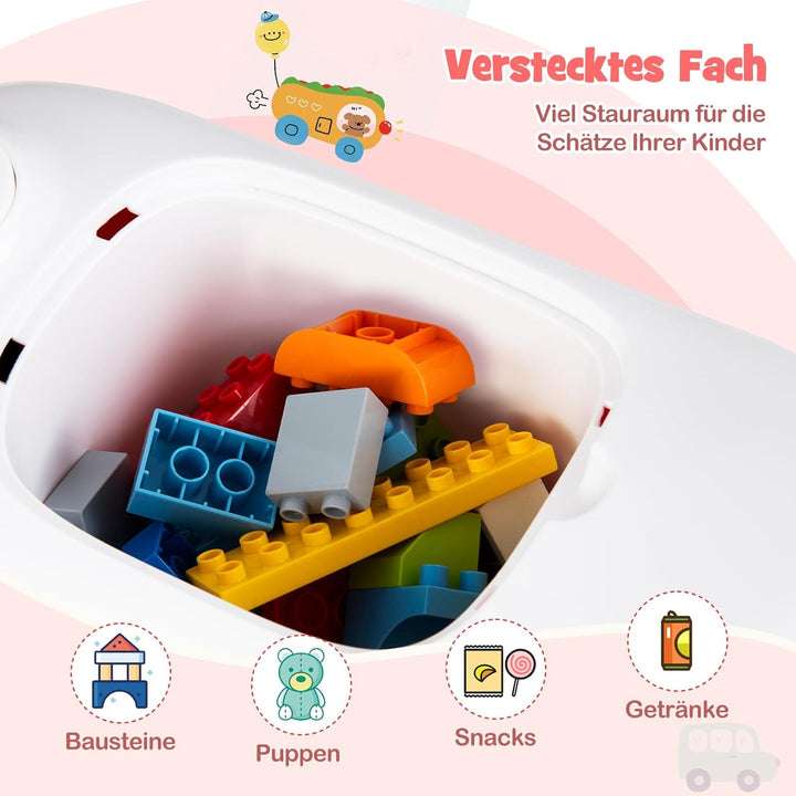 COSTWAY Rutschauto, Rutschfahrzeug mit Hupe & Stauraum unter dem Sitz, Schiebauto in Lokomotive, Rut