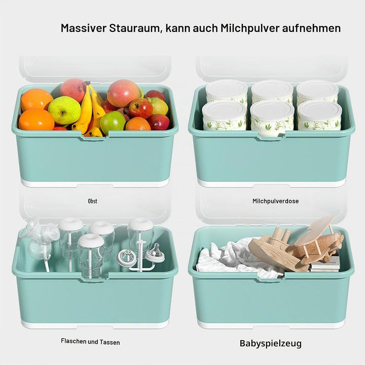 Babyflaschen-Wäscheständer, Aufbewahrungsbox, Organizer mit Staubschutzhülle für das Zuhause von Bab