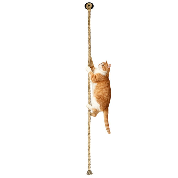 Sisal Kletterseil, Sisalseil fur Katzen, 300 x 3 cm, Stabiles Katzenspielzeug Seil zur Decken-/Wandm