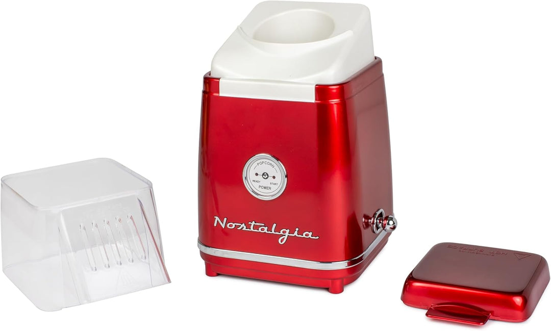Nostalgia CLHAP12 Klassischer Retro-Heissluft-Popcornbereiter für 85 Gramm Rot, Rot