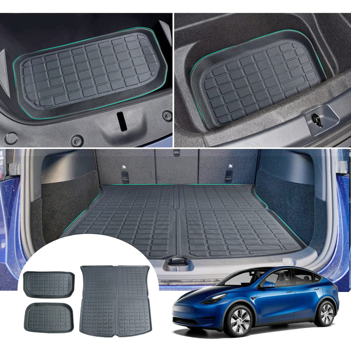[3 Stück] GAFAT Tesla Model Y Kofferraummatte Vorne und Hinten, 2021-2023 2024 Model Y Kofferraumwan