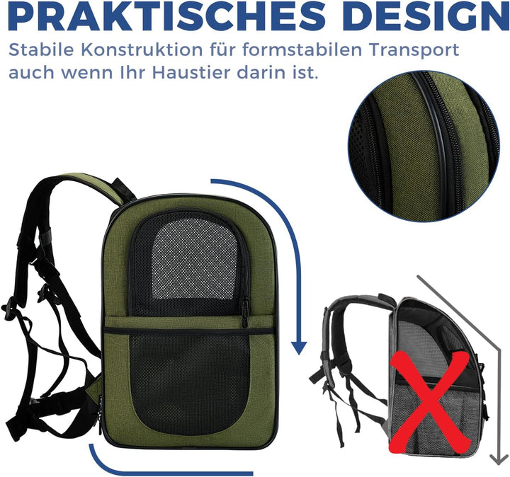 apollo walker HundeRucksack und KatzenRucksack für Kleine Haustiere(Belastbarkeit 2-15kg) - Gepolste