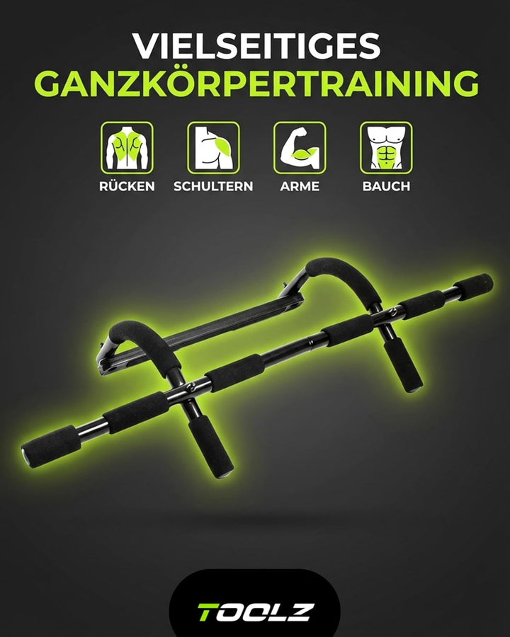 TOOLZ Chin Up Bar – Klimmzugstange für Zuhause – Multifunktionstrainer für Sit-ups, Press-ups & Chin