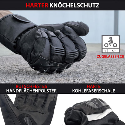 KRASER KRGS28-L Beheizte Handschuhe für Motorrad Ski Snow, Elektrisch Thermal 2200mAh Lithium 7,4 V