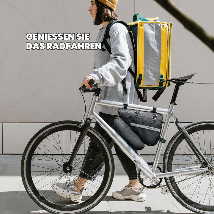 ROCKBROS Fahrradtasche Set 2-in-1 Abnehmbare Dreiecktasche Lenkertasche Rahmentasche Triangeltasche