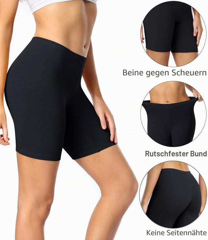 wirarpa Radlerhose Damen Kurz Baumwolle Boxershorts Unter Kleid Rock Unterhosen mit Bein Anti Scheue