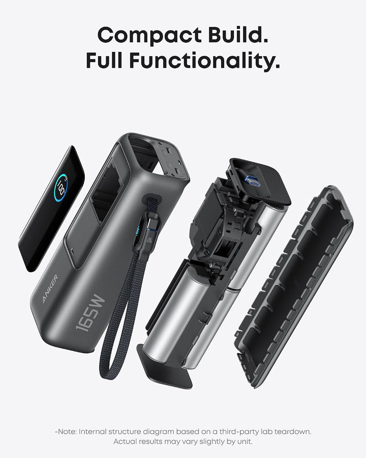 Anker Laptop Powerbank, 25000mAh 165W USB-C, 3X 100W USB-C Ports für Multi-Geräte-Ladeleistung, Inte