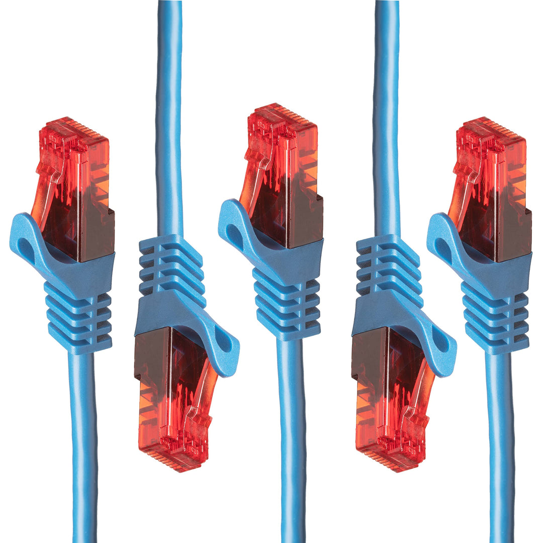 BIGtec - 5 Stück - 20m Gigabit Netzwerkkabel Patchkabel Ethernet LAN DSL Patch Kabel blau (2x RJ-45