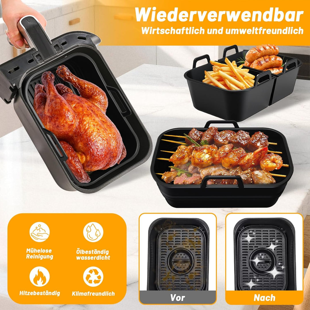 4 Stück Ninja Heissluftfritteuse Silikonform für Ninja AF400EU SL400EU AF451EU 9,5L | COSORI 8,5L |