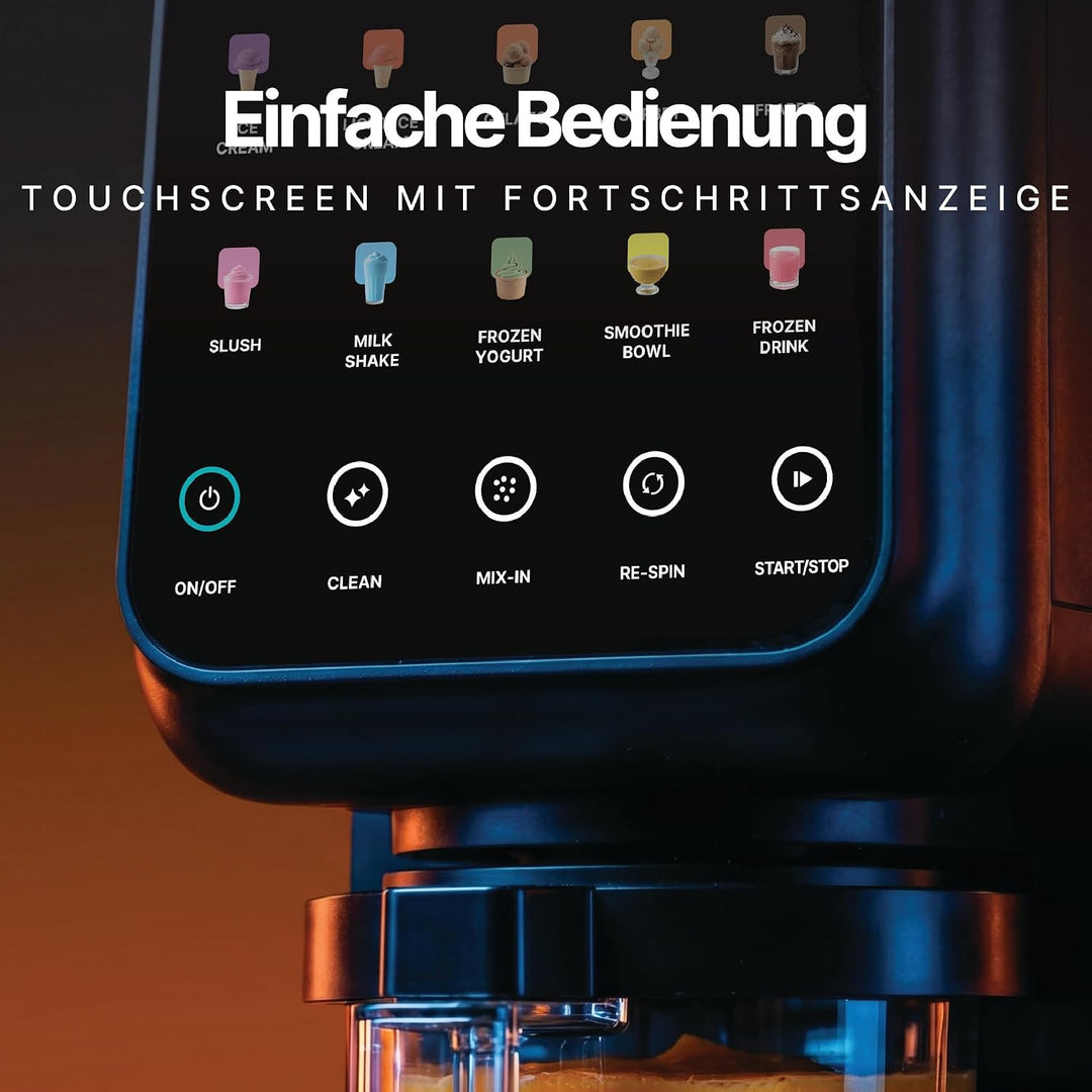 Seeger MultiCream Eismaschine, 1,5L, 10 Funktionen für Eis, Sorbet, Gelato, Milchshakes, Slushi & Fr