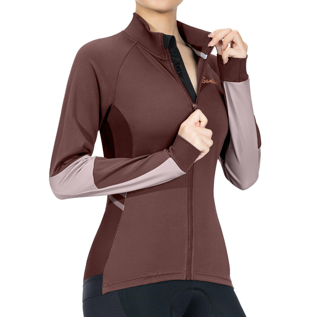 Santic Fahrradjacke Damen Winter Thermo Jacken Winddichte Laufjacke Leichte Atmungsaktiv Langarm Ref