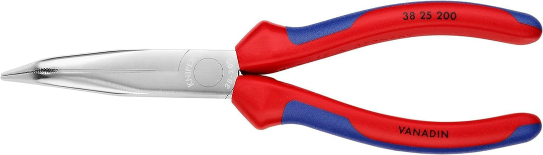 Knipex Mechanikerzange verchromt, mit Mehrkomponenten-Hüllen 200 mm 38 25 200 40° gewinkelte, flach-