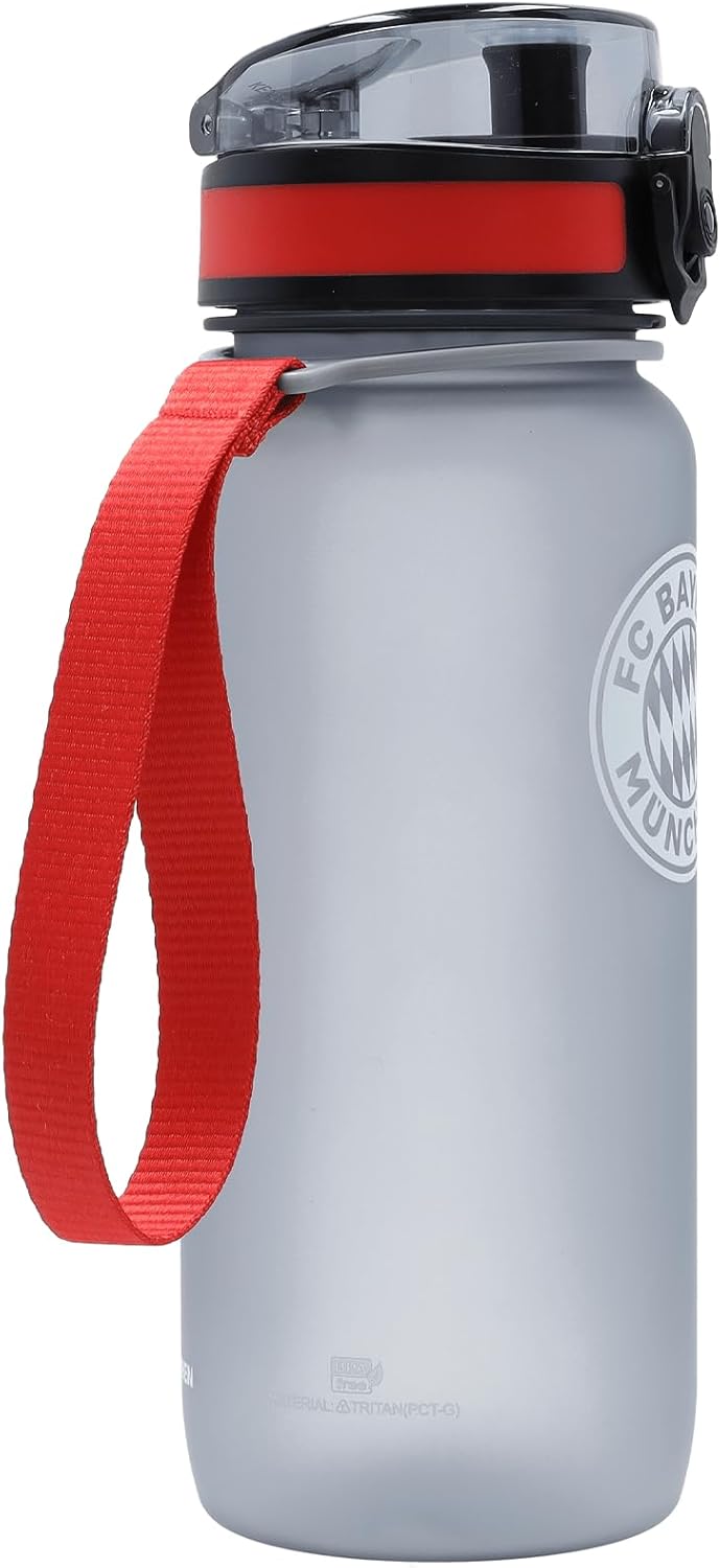 FC Bayern München I Trinkflasche I Grau I 0,65 l Fussball I Sport I Schule I Kindergarten 650 ml, 65