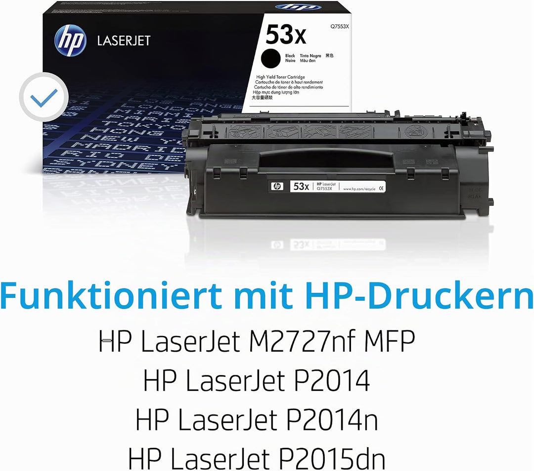 HP 53X (Q7553X) Schwarz Original Toner mit hoher Reichweite für HP Laserjet P2014, P2015, P2015dn, P