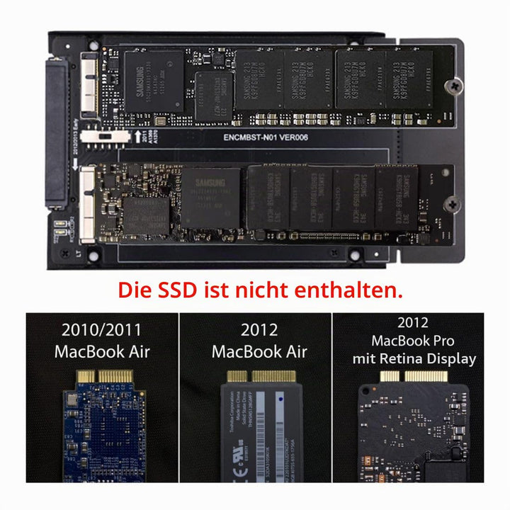 chenyang 12+6Pin &amp; 17+7Pin MAC SSD auf 2,5" SATA 2 in 1 Combo Case Gehäuseadapter für 2010 2011 2012