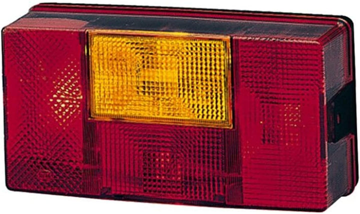 HELLA Rückleuchte - Glühlampe - 24V / 12V - Anbau - ECE - Lichtscheibenfarbe: rot/gelb - Stecker: Fl