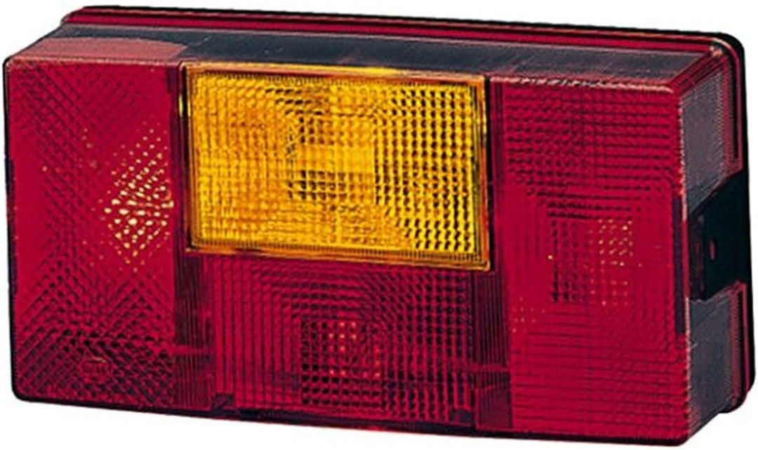 HELLA Rückleuchte - Glühlampe - 24V / 12V - Anbau - ECE - Lichtscheibenfarbe: rot/gelb - Stecker: Fl
