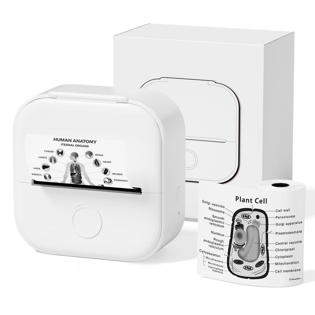 Phomemo T02 Mini Drucker, Fotodrucker für Smartphone, mit 1 Rollen Druckerpapier, 203dpi Handy Stick
