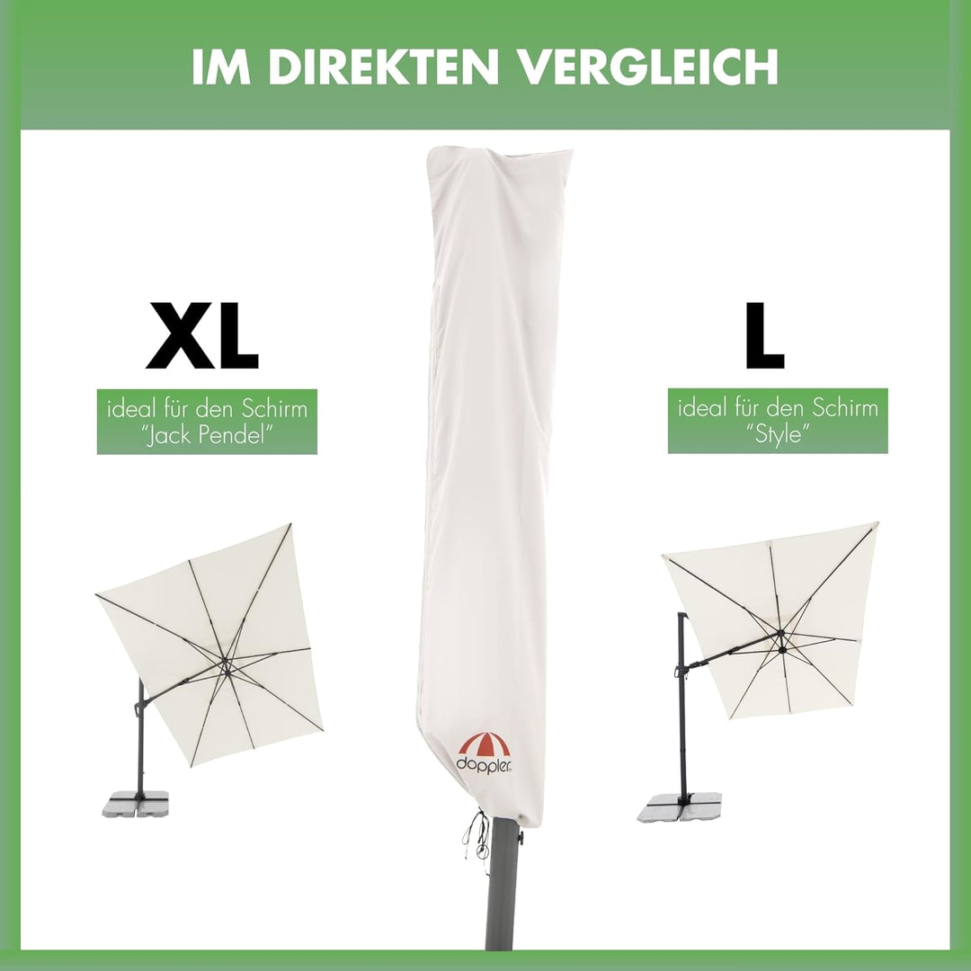 Doppler Gartenschirm Hülle Jack XL für Pendelschirm I Schutzhülle für Sonnenschirm mit max. Durchmes